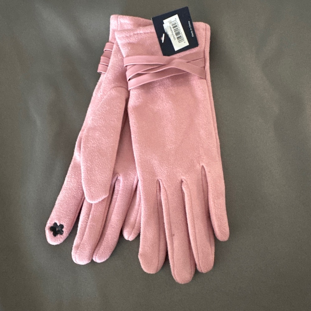 NWT VICTORIA LELAND DESIGNS LADIES PINK WINTER GLOVES POLYESTER